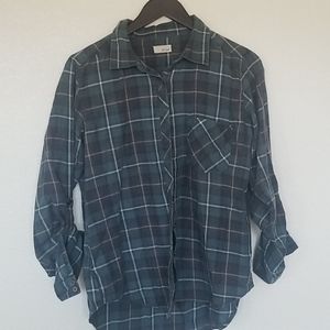Dark Grey and Green Flannel